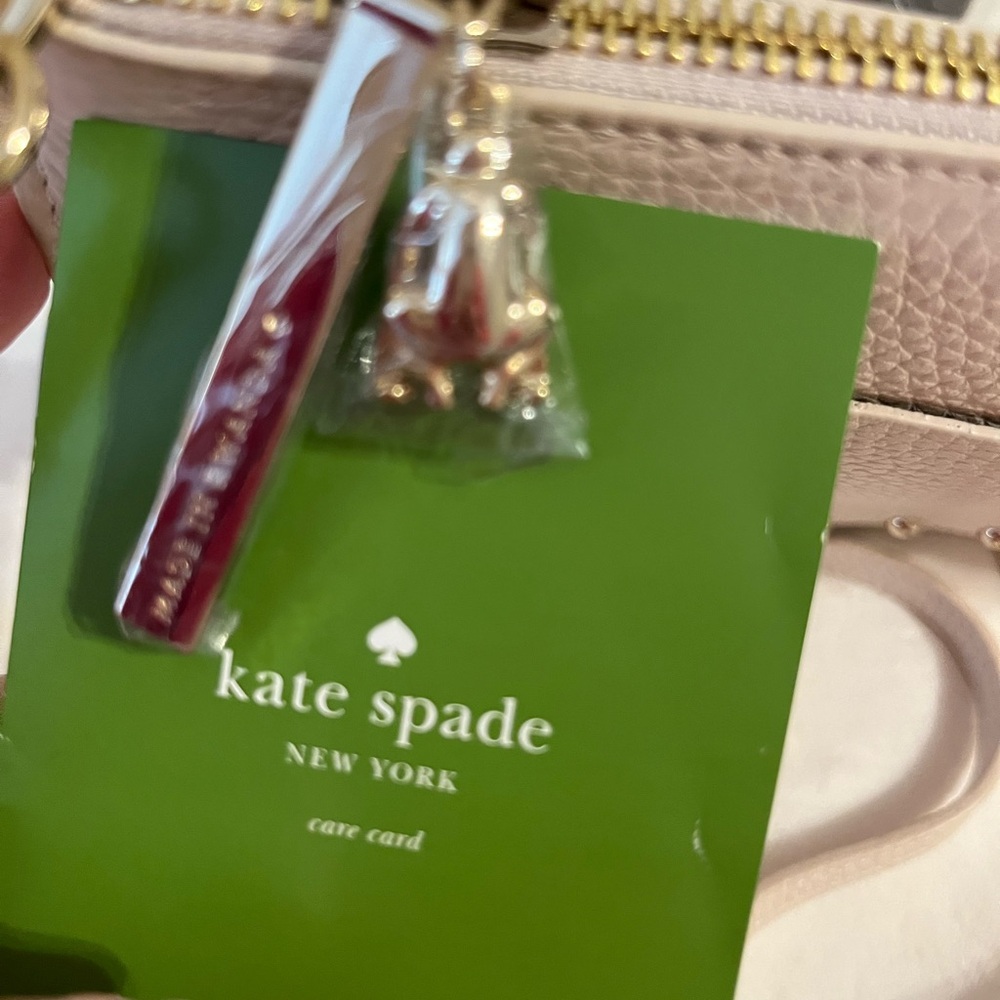 KATE SPADE ♠️ ON PURPOSE STUDDED LEATHER CROSSBODY IN BEACHBONE NWT - Picture 4 of 10